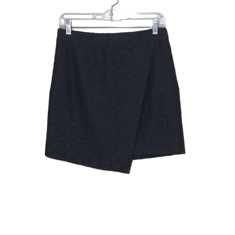 Madewell Lace Asymmetrical Mini Skirt in Black- Size 4